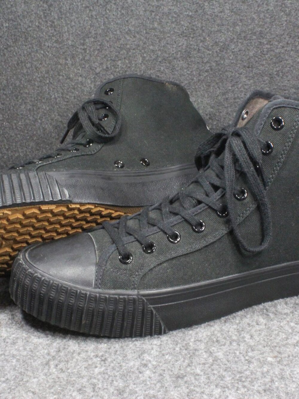 PF Flyers Sandlot Center Hi  Shoes for Crews Black Sneakers Non-Slip Mens 12